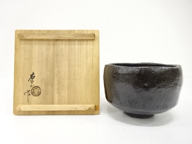 JAPANESE TEA CEREMONY / TEA BOWL CHAWAN / BLACK RAKU / ARTISAN WORK